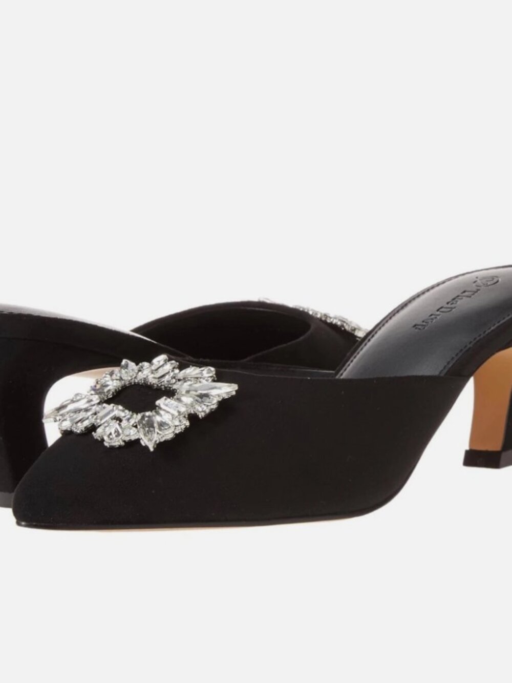 Share The Drop Skylar Buckle Mule in Black Encrusted Jewel Women’s Size 7 NWT/NI